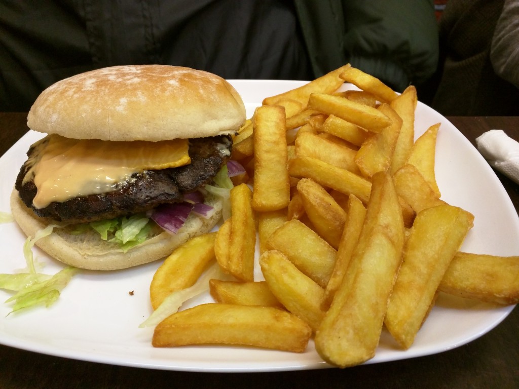chantal Hand made beef burger and chips - ealing broadway