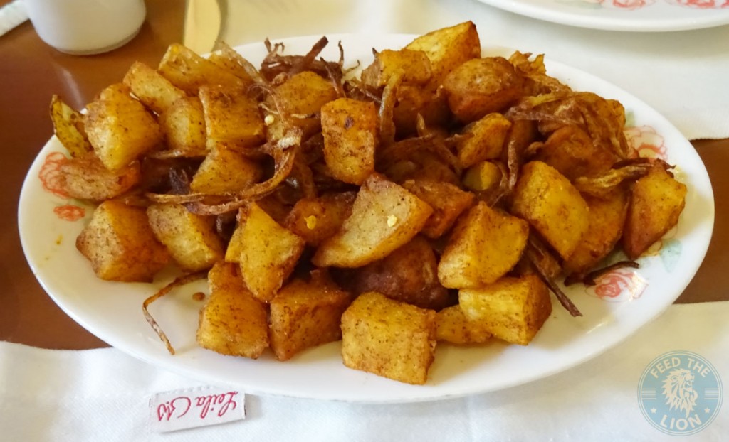 Spicy potato cubes leila restaurant dubai
