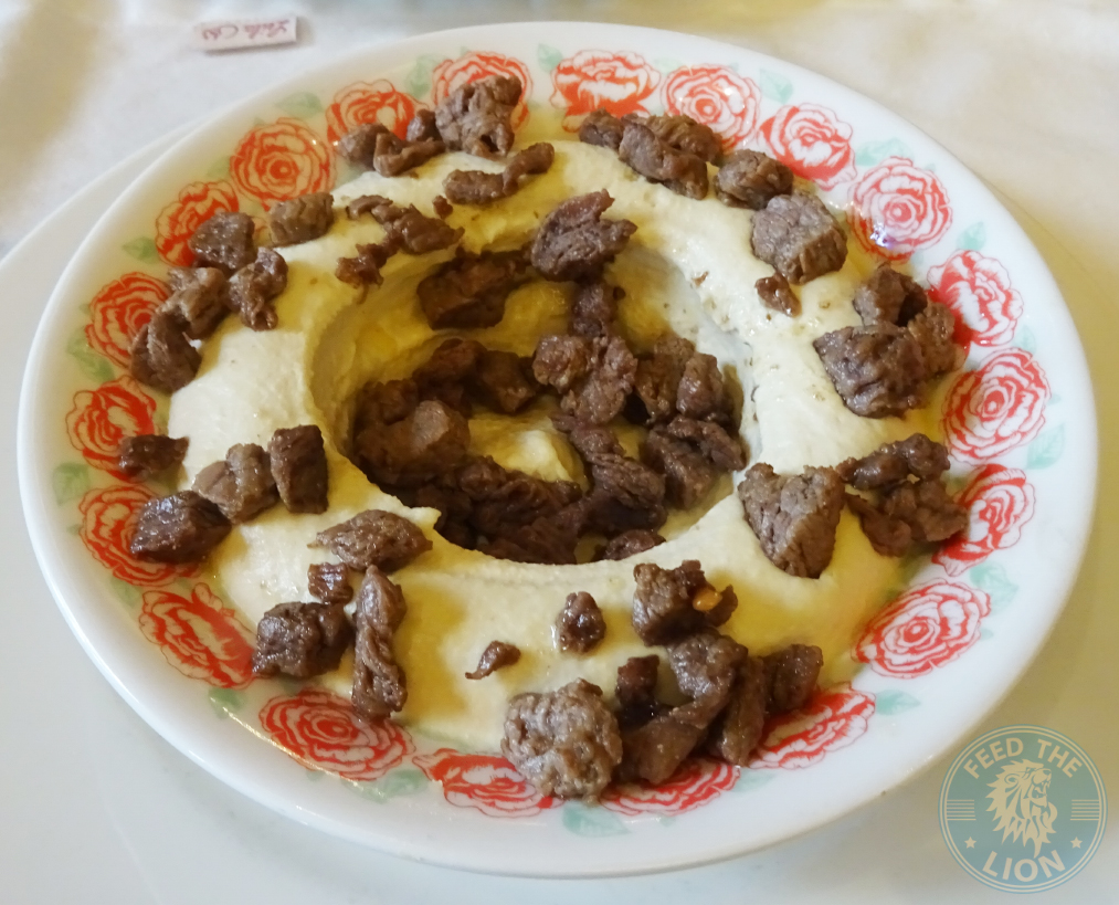 leila restaurant dubai Hommous qawarma meat mashed chickpeas