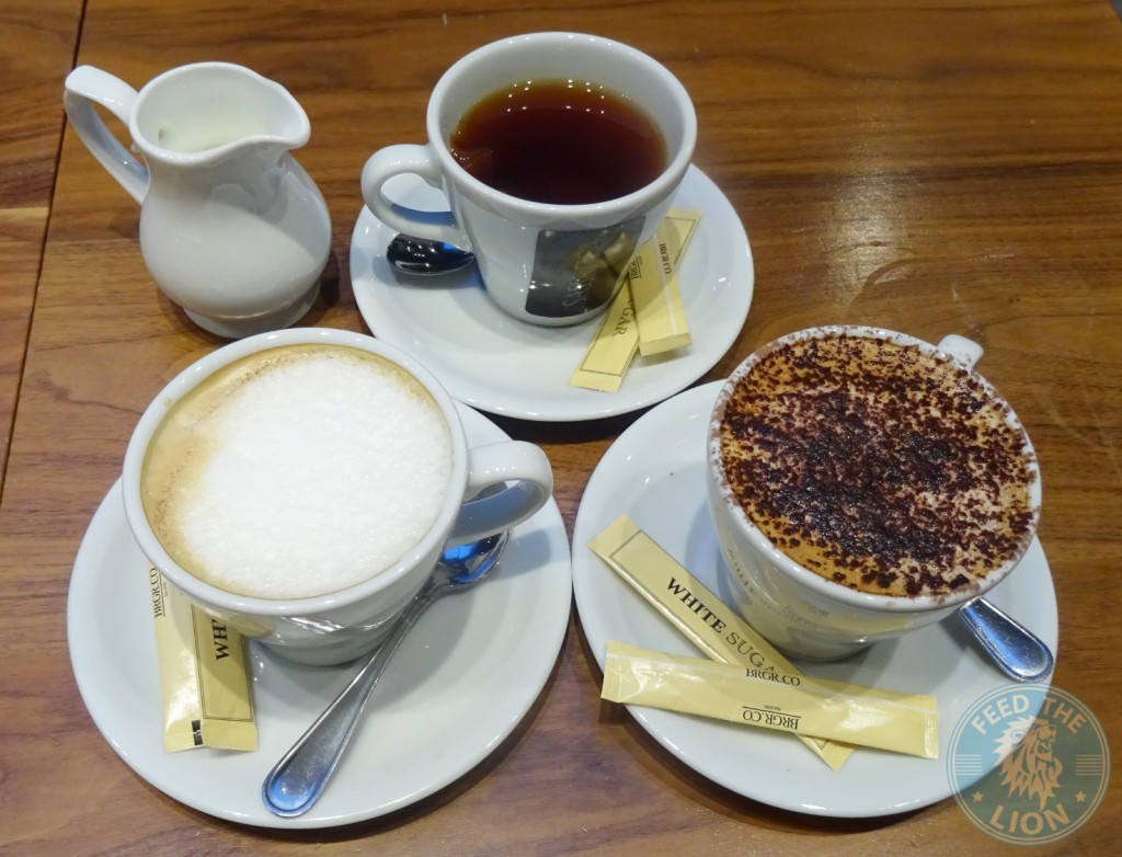 brgr.co Tea £2.00, Latte, Cappuccino £2.50.