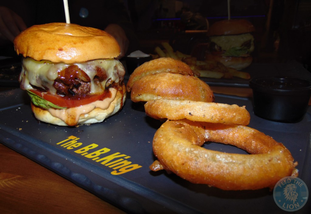 band of burgers camden The B.B. King - BBQ beef burger with caramelised onions £7.50 with Rings of Fire - Onion rings £3.80