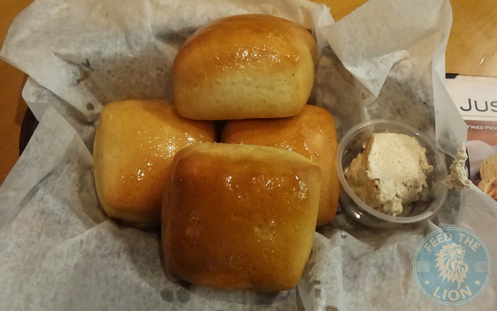 Doughnut sweet bread with Cinnamon and butter dip Texas road house