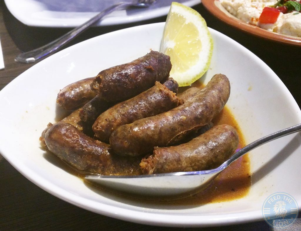 Nanerj Damascene Cuisine Edgware Road London Halal Restaurant, Nakanek Mini sausage