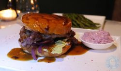 Beef steak burger Mesa Kitchen and Lounge Restaurant Southgate London Halal