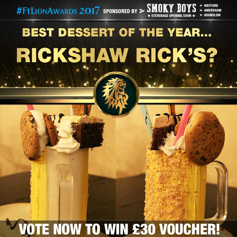FtLion Awards 2017 Smoky Boys Dessert Rickshaw Rick's Leicester