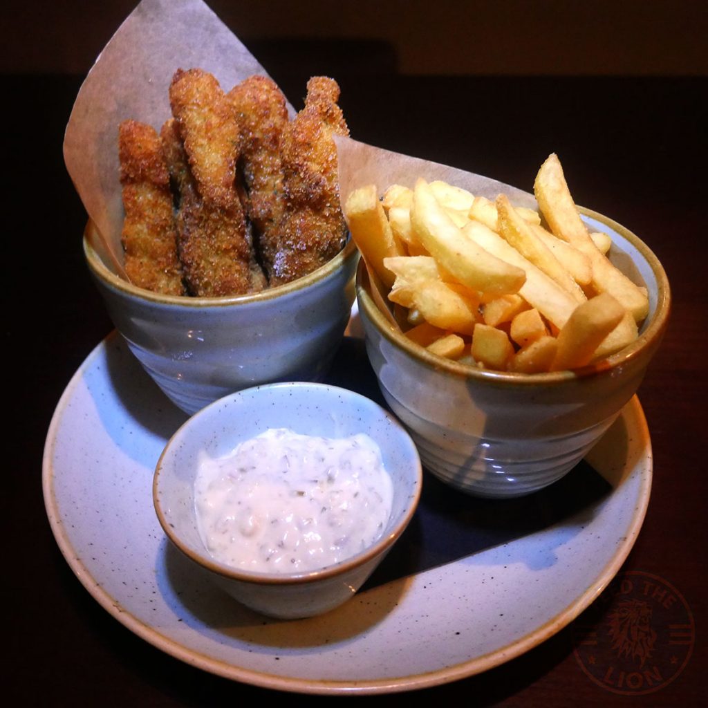 Drunch Regents Park London Restaurant Halal Mayfair fish chips Cod Goujoin