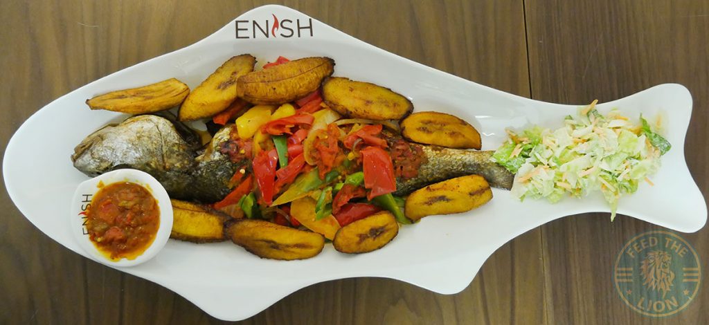 Enish Nigerian Finchley Restaurant Halal lamb fish Croaker Plantain 