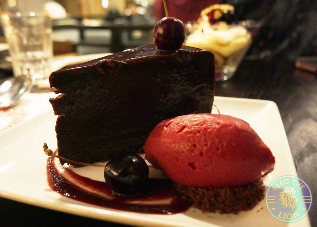 chocolate cake dessert PF Chang's asian table London Halal Restaurant Leicester Square Food