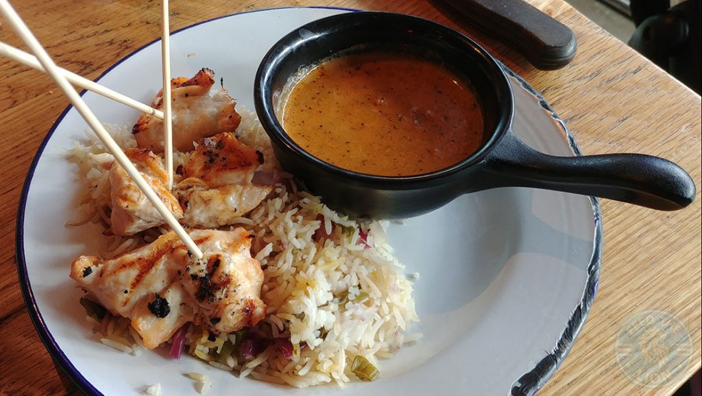 Mild Coconut Curry with Chicken Breast Mini-Skewers Cabana Westfield London