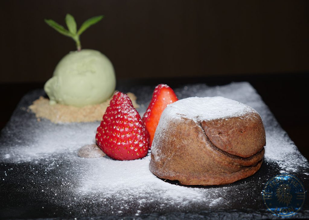 dessert fondant ice cream C&R Izakaya Japanese London Halal Restaurant Bayswater