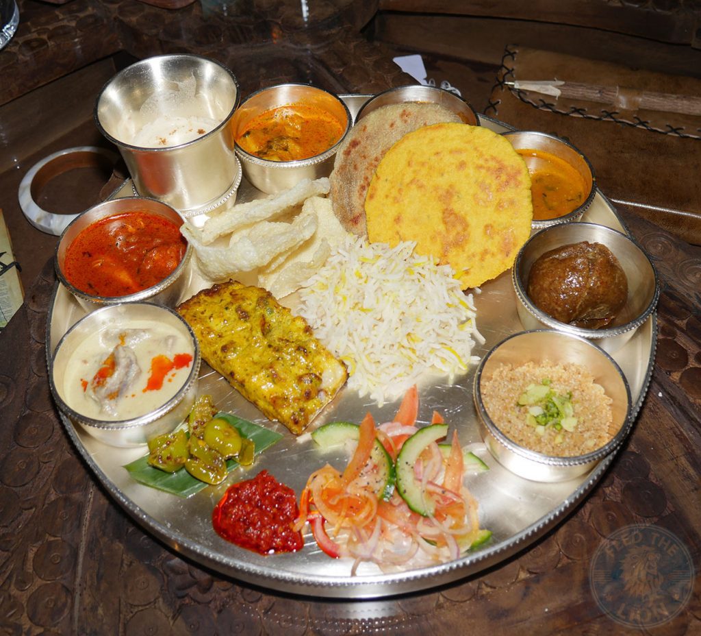 Thali curry chicken lamb Chokhi Dhani Indian Halal restaurant Battersea