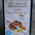 full English breakfast Chi Kitchen Halal Pan Asian London restaurant in Debenhams Oxford Street.