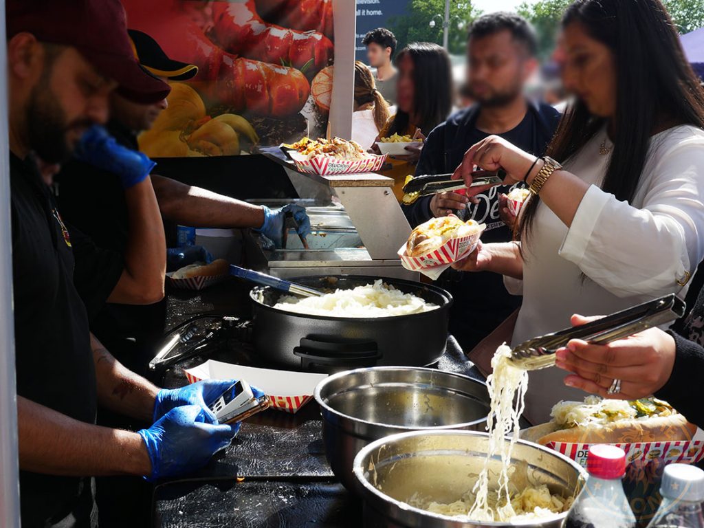 London Eid Halal food festival, German Sausages