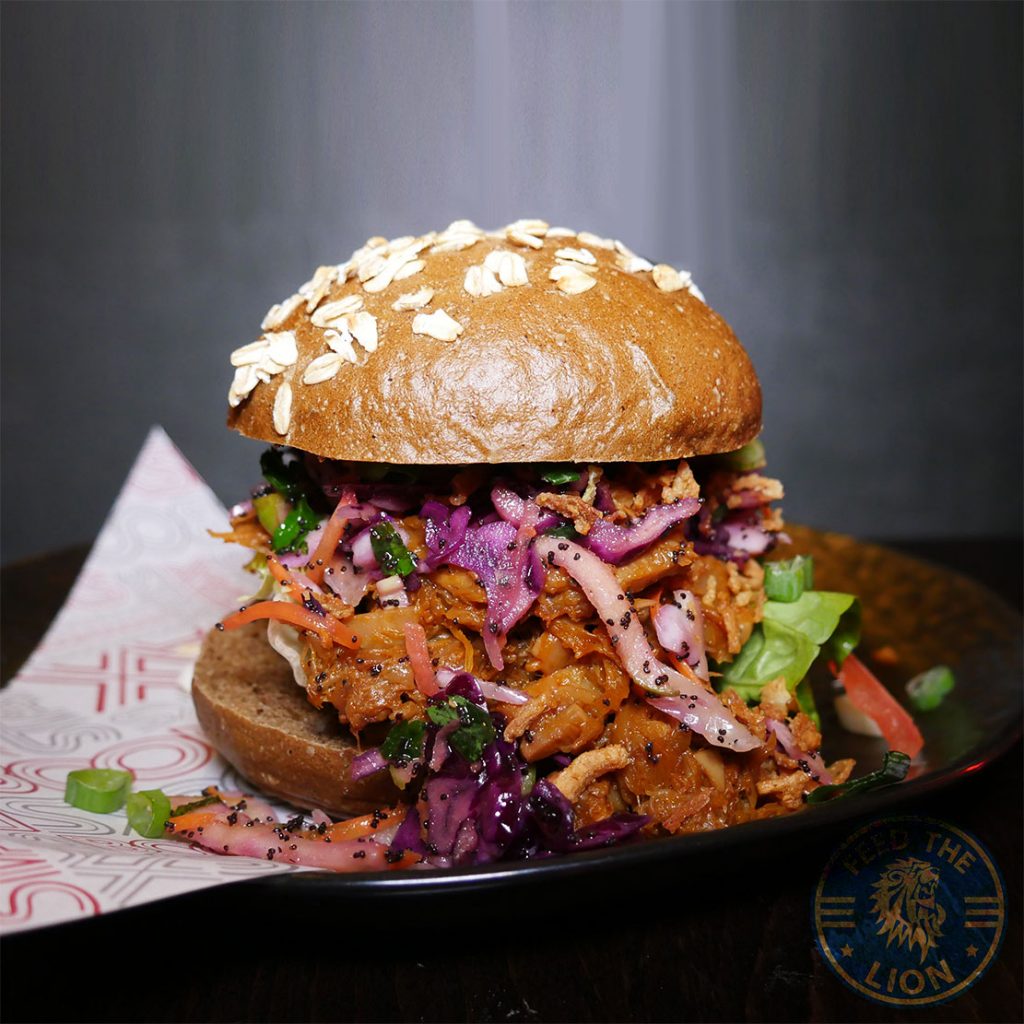 Feed your soul Boondocks Halal burger stax Old Street, London vegan CHIPOTLE BBQ JACKFRUIT BURGER 
