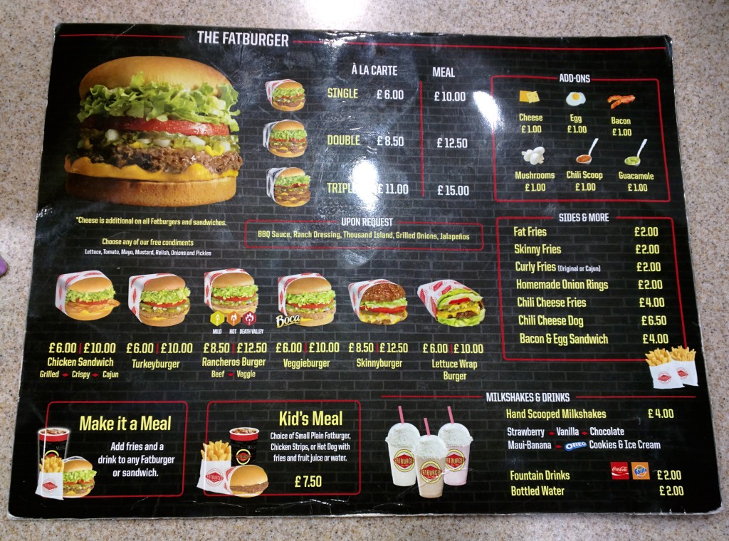 fat burger menu - Feed the Lion