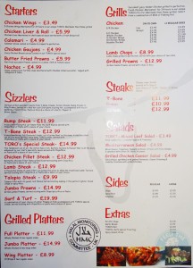 toros london harrow menu