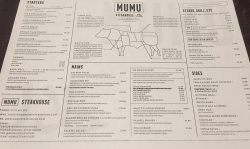 menu MUMU Steakhouse Burger Manchester Halal Preston