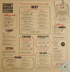 menu Gourmet Burger Kitchen GBK Chicken Halal