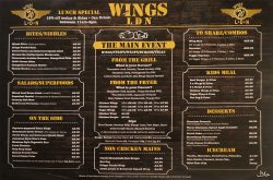 menu Wings London Ldn Hanwell Halal chicken restaurant