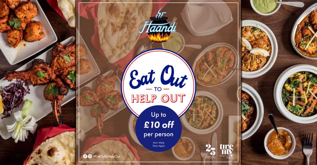 Eat Out To Help Out Haandi Indian Knightsbridge London