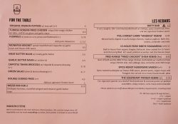 menu Maison Bab Le Bab Big Zuu Kebab Covent Garden Halal London restaurant