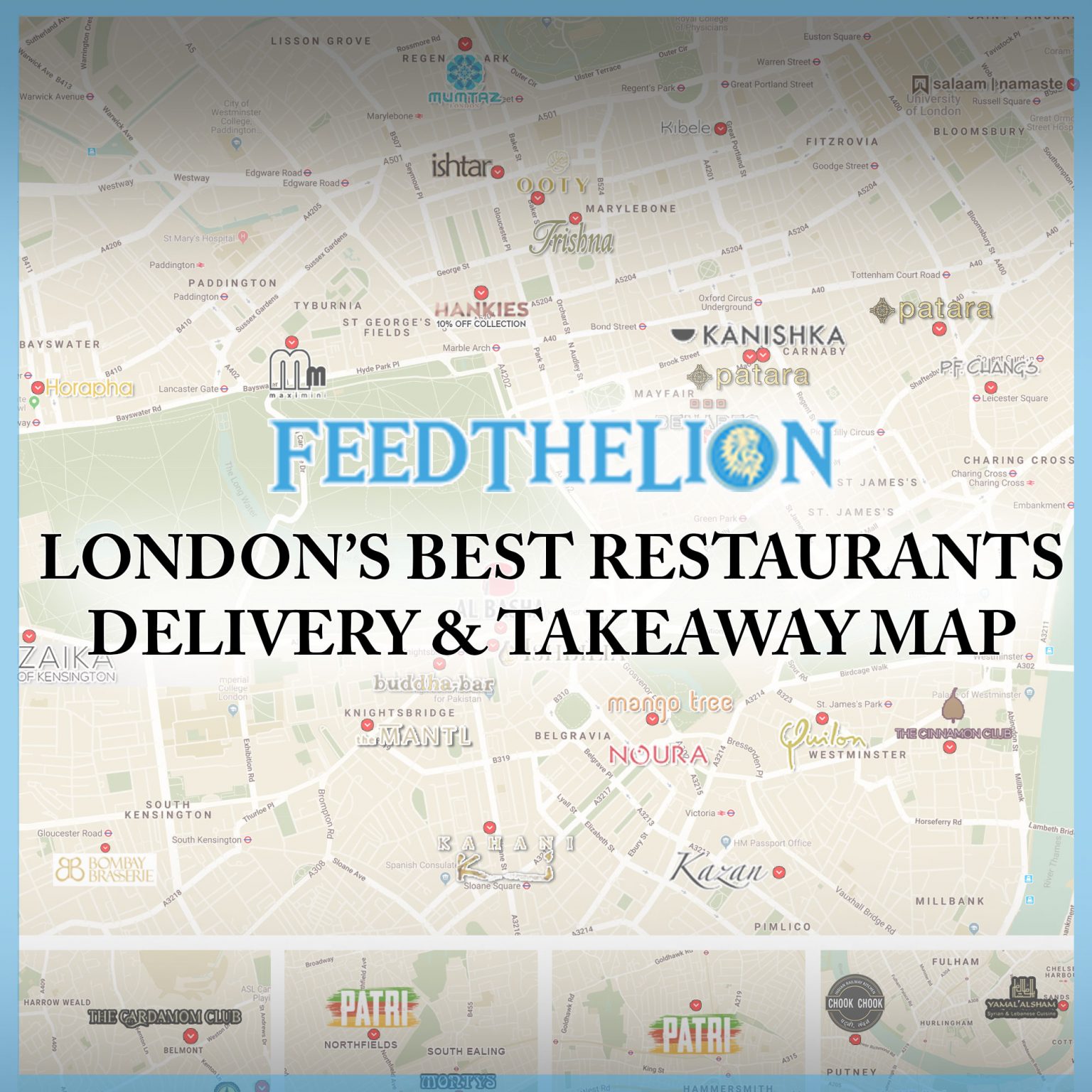 Delivery & takeaway map of London's best restaurants - Feed the Lion