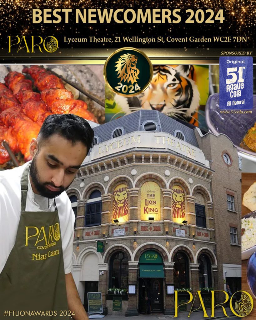 paro-london-restaurant Best newcomer Awards Feed the Lion FtLion 2024